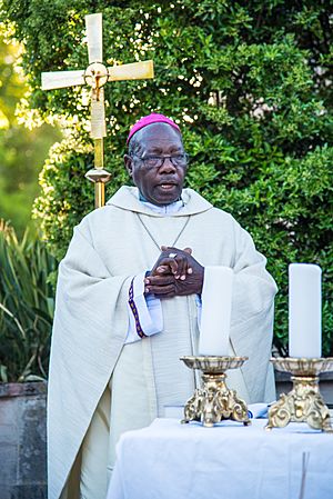 John Baptist Kaggwa Bischof Uganda Masaka Besuch Pfarrei Hannberg Deutschland 2018 Foto Stefan Reinmann
