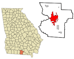 Location in Lowndes County and the state of Georgia