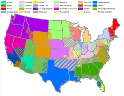 MLB Blackout Areas