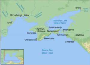 Map ancient Greek colonies in northern Black Sea-en