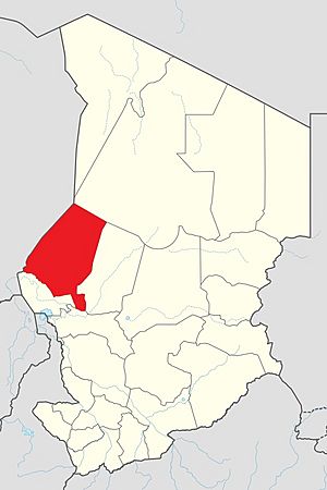Map of Chad showing Kanem.