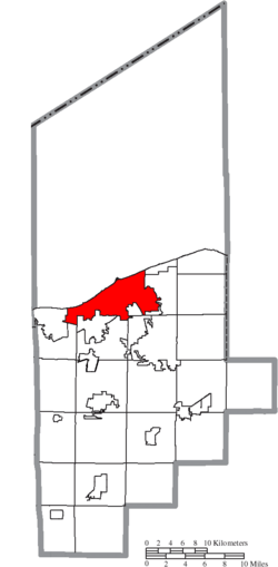 Location of Lorain in Lorain County