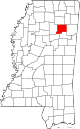 State map highlighting Chickasaw County