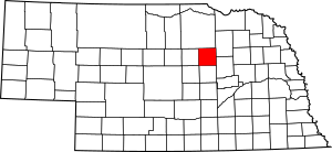 Map of Nebraska highlighting Wheeler County