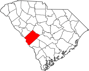 Map of South Carolina highlighting Aiken County
