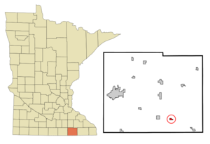 Location in Mower County and the state of Minnesota