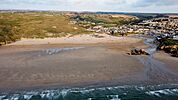 Perranporth Beach from air Fossick