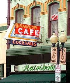 Rainbow Cafe exterior in downtown Pendleton, OR