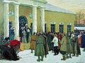 Reading of the Manifest (Liberation of peasants) - Kustodiev, 1907