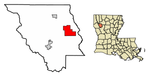Location of Martin in Red River Parish, Louisiana.