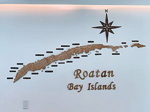 Roatan Bay Islands from hotel lobby display