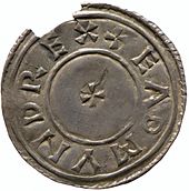 Silver penny of Edmund I, obverse