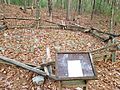 Smallpox burial ground in Nobscot Scout Reservation near the bottom of Nobscot Hill near Framingham and Sudbury Massachusetts border