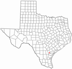 Location of Skidmore in Texas