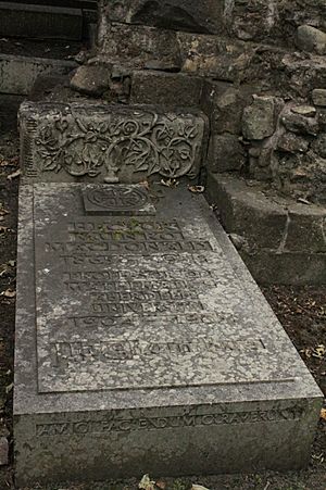 The grave of Prof Hector Munro MacDonald, St Machar's Cathedral