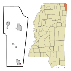 Location of Golden, Mississippi