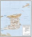 Trinidad and Tobago Shaded Relief PCL Texas Annotated