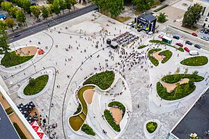 Unity Square in Kaunas by Augustas Didžgalvis