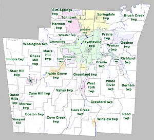 Washington County Arkansas 2010 Township Map large