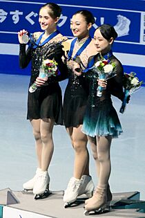 Women's victory ceremony 2024 Worlds 7