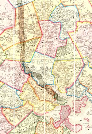 1852 Middlesex Canal (Massachusetts) map