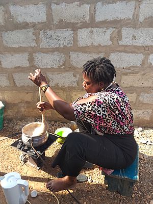 A woman stirring TZ