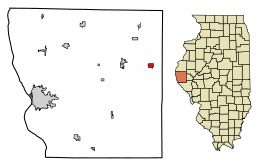 Location of Clayton in Adams County, Illinois.