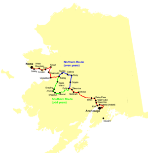 Alaska iditarod route