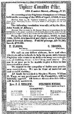 Albany Vigilance Committee 1856 resolution flyer