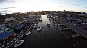 Annapolis Harbor alongside Dock Street by D Ramey Logan