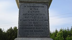 Battle of Drumclog Memorial inscription, East Ayrshire, Scotland