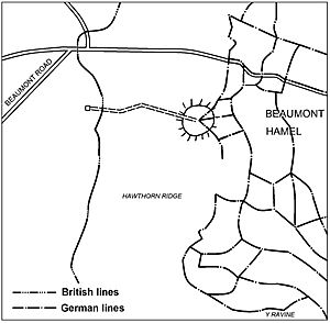 Battle of the Somme 1916 - H3 (Hawthorn Ridge Redoubt) mine, Beaumont-Hamel