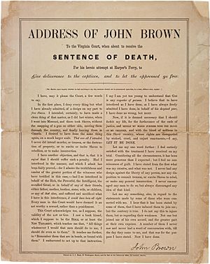 Broadside of John Brown's last speech