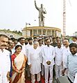 CM KCR, Prakash Ambedkar infront of 125 feet Ambedkar Statue in Hyderabad