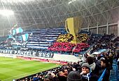 CS Universitatea Craiova ultras coreography at match with Dinamo Bucuresti
