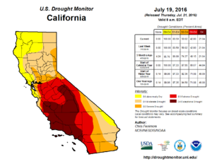 California Drought Status July 19th 2016