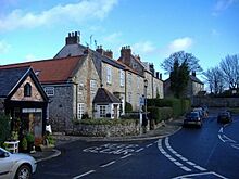 Picture of houses on Front Street near the centre of Cleadon, to the north of the village pond.
