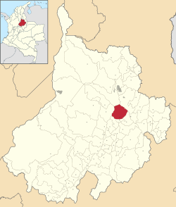 Location of the municipality and town of Los Santos in the Santander  Department of Colombia.