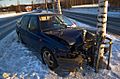 Crashed car in Siilinjärvi