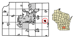 Location of Deerfield in Dane County, Wisconsin.