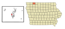 Location of Wahpeton, Iowa