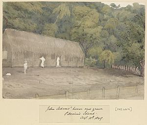 Edward Gennys Fanshawe, John Adams house and grave Pitcairn's Island, Augt 12th 1849
