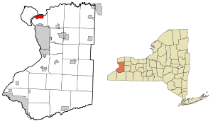Location of Tonawanda in Erie County and New York