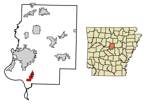 Location of Mayflower in Faulkner County, Arkansas.