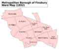 Finsbury Met. B Ward Map 1952