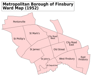 Finsbury Met. B Ward Map 1952