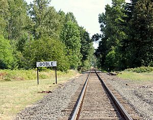 Goble Oregon train sign