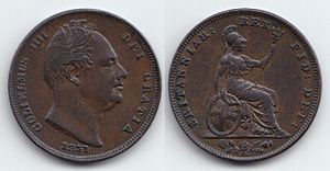 Great Britain, 1831 - farthing, William IV