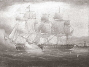 HMS Shannon taking USS Chesapeake, 1 June 1813 RMG BHC0601f