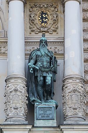 Hamburger Rathaus.Friedrich Barbarossa.nnw